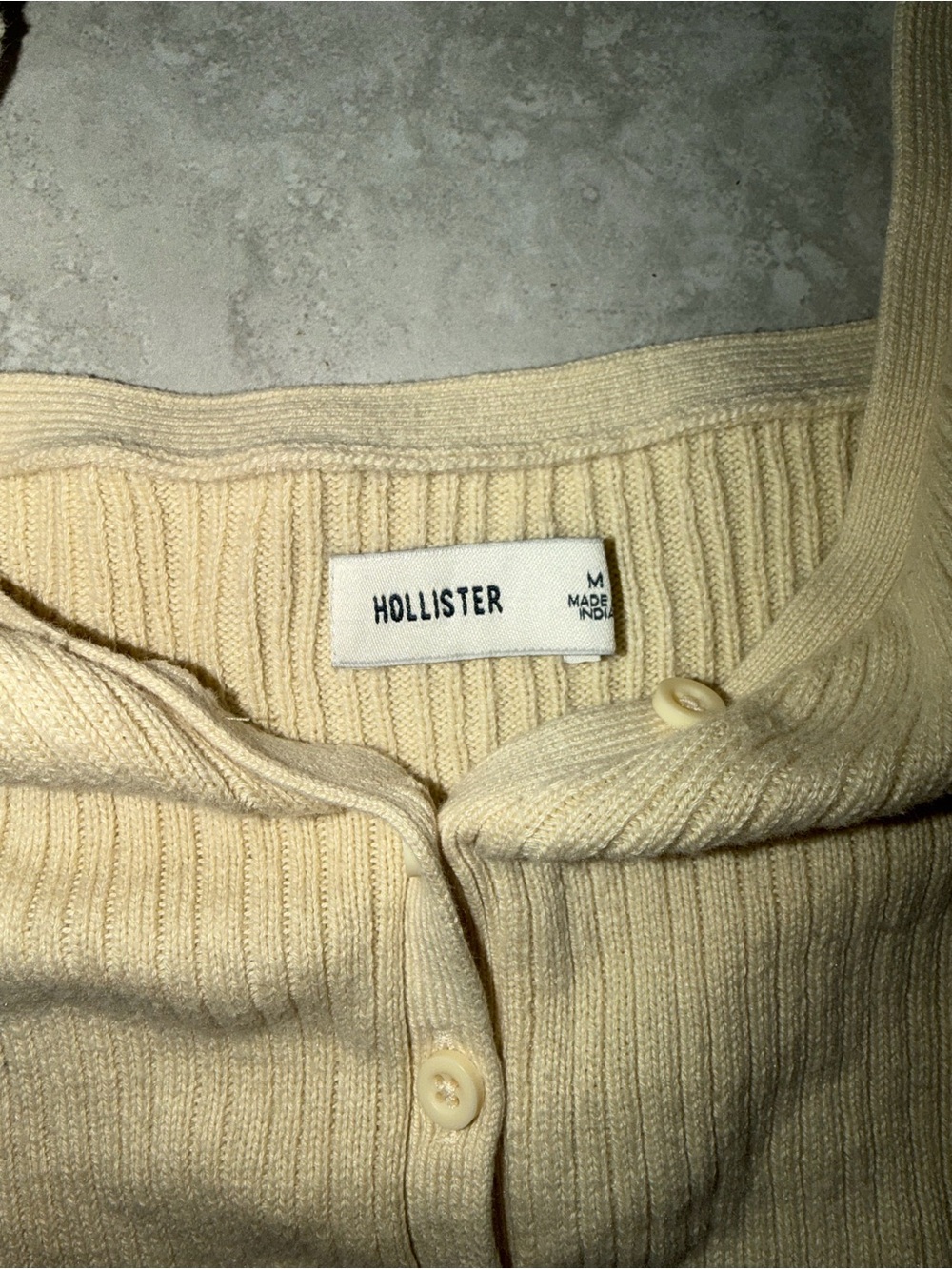Hollister Cream Ribbed Button-Front Cami - Picture 3 of 3